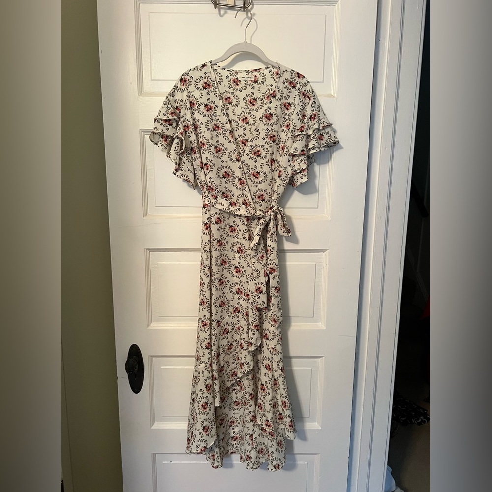 Max Studio Cream Floral High Low Dress